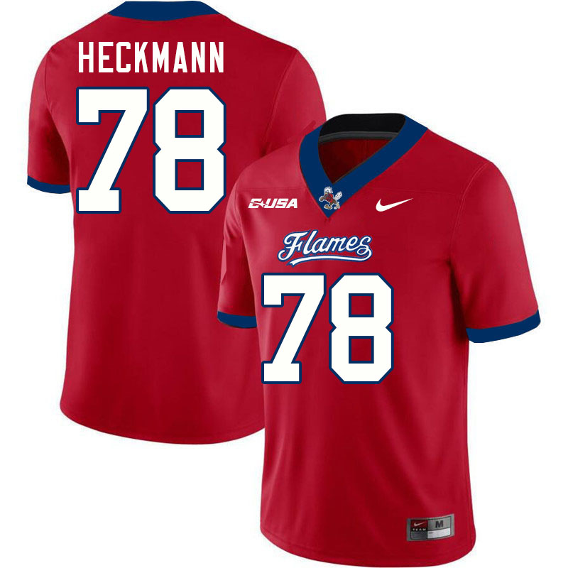 Liberty Flames #78 Blake Heckmann College Football Jerseys Stitched-Red